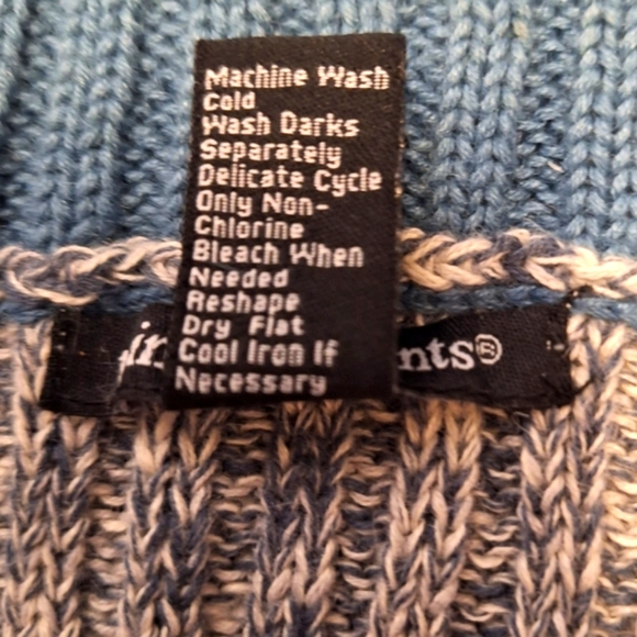 New- PRIME ELEMENTS Shades of Blue(& White) Ribbed Turtleneck Sweater- Sz. Large - Picture 4 of 4
